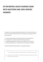 ATI RN Mental Health Nursing Complete Questions And Verified Answers&sol; Complete Solutions With Rationales &vert;Get It 100&percnt; Accurate&excl;&excl; Already graded A&plus;