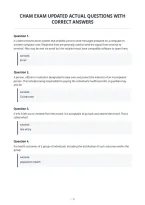 Cham Exam Updated Actual Questions With&NewLine;Correct Answers&NewLine;