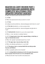 Boater Ed Cert Review Part I Questions And Answers With Complete Solutions Ltest Updated Updated 2026&sol;2027