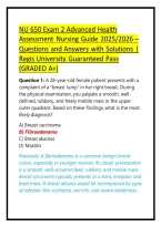 NU 650 Exam 2 Advanced Health Assessment Nursing Guide 2025&sol;2026 &ndash; Questions and Answers with Solutions &vert; Regis University Guaranteed Pass &lpar;GRADED A&plus;&rpar;