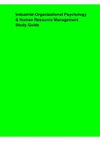 Industrial-Organizational Psychology & Human Resource Management Study Guide