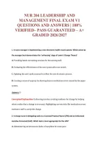 Nur 204 Leadership And&NewLine;Management Final Exam V1&NewLine;Questions And Answers &vert; 100&percnt;&NewLine;Verified&ndash; Pass Guaranteed &ndash; A&plus;&NewLine;Graded 2026&sol;2027