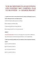 Nur 204 Midterm Exam Questions&NewLine;And Answers &vert; 100&percnt; Verified&ndash; Pass&NewLine;Guaranteed &ndash; A&plus; Graded 2026&sol;2027