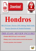 Hondros BIO 254 Exam 1 Review 2026 &vert; Biology Study Guide&comma; Practice Questions & Detailed Rationales
