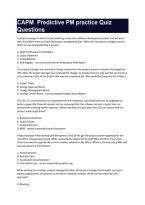CAPM  Predictive PM practice Quiz &NewLine;Questions  