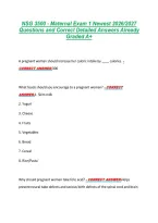 NSG 3500 - Maternal Exam 1 Newest 2026&sol;2027 &NewLine;Questions and Correct Detailed Answers Already &NewLine;Graded A&plus; 