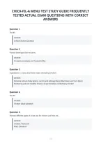 Chick-Fil-A Menu Test Study Guide Frequently&NewLine;Tested Actual Exam Questions With Correct&NewLine;Answers
