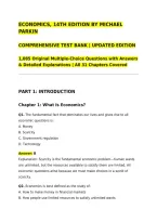 ECONOMICS&comma; 14TH EDITION BY MICHAEL PARKIN&NewLine;COMPREHENSIVE TEST BANK &vert; UPDATED EDITION&NewLine;1&comma;085 Original Multiple-Choice Questions with Answers & Detailed Explanations &vert; All 31 Chapters Covered&NewLine;