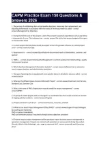 CAPM Practice Exam 150 Questions & &NewLine;answers 2026 