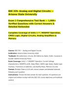 EEE 335&colon; Analog and Digital Circuits &mdash; Arizona State University&NewLine;Exam 1 Comprehensive Test Bank &mdash; 1&comma;000&plus; Verified Questions with Correct Answers & Detailed Rationales&NewLine;Complete Coverage of Units 1&ndash;7 &vert; MOSFET Operation&comma; CMOS Logic&comma; Digital Circuits&comma; Analog