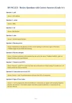 RN NCLEX - Review Questions with Correct Answers &lpar;Grade A&plus;&rpar;