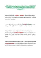 NUR 2063 Pathophysiology Exam 1 Latest 2026&sol;2027 &NewLine;Questions and Correct Detailed Answers Already &NewLine;Graded A&plus; 