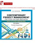 Solutions Manual for Contemporary Project Management&colon; Plan-Driven and Agile Approaches &lpar;5th Edition&rpar; &ndash; Jeffrey Kloppenborg Complete Step-by-Step Solutions &vert; All Chapters Included &vert; PDF Format