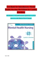 Test Bank for Introductory Mental Health Nursing&comma; 5th Edition by Cynthia Kincheloe
