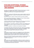 Ftce Ese Exceptional Student Education K-12 &lpar;Sample Questions&NewLine; And Answers&NewLine;