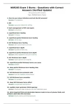 NUR265 Exam 3 Burns - Questions with Correct&NewLine;Answers &lpar;Verified Update&rpar;