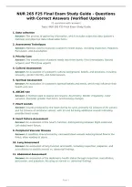 NUR 265 F25 Final Exam Study Guide - Questions&NewLine;with Correct Answers &lpar;Verified Update&rpar;