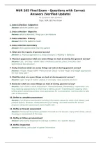 NUR 265 Final Exam - Questions with Correct&NewLine;Answers &lpar;Verified Update&rpar;