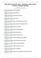 NUR 265 Lab Values Exam - Questions with Correct&NewLine;Answers &lpar;Verified Update&rpar;