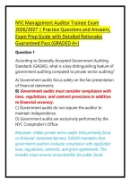 NYC Management Auditor Trainee Exam 2026&sol;2027 &vert; Practice Questions and Answers&comma; Exam Prep Study Guide with Detailed Rationales