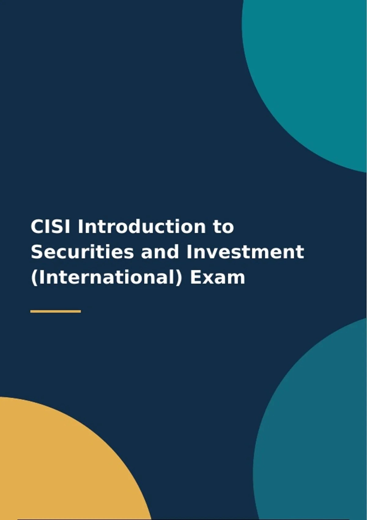 CISI Introduction to Securities and Investment (International) Exam ...