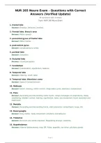 NUR 265 Neuro Exam - Questions with Correct&NewLine;Answers &lpar;Verified Update&rpar;