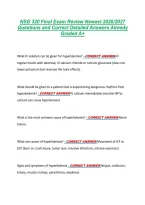 NSG 320 Final Exam Review Newest 2026&sol;2027 &NewLine;Questions and Correct Detailed Answers Already &NewLine;Graded A&plus;