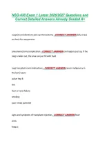 NSG-430 Exam 1 Latest 2026&sol;2027 Questions and &NewLine;Correct Detailed Answers Already Graded A&plus; 