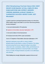 Apea Pathophysiology Final Exam Newest 2026 &vert;&vert; Most &NewLine;Recent Exam 2026&vert;2027 Actual Complete Real &NewLine;Exam Questions And Correct Answers &NewLine;&lpar;Verified Answers&rpar; Already Graded A&plus; &vert; &NewLine;Guaranteed Success&excl;&excl; Newest Exam &vert; Just &NewLine;Released&excl;&excl;