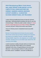 APEA PATHOPHYSIOLOGY EXAMS &vert;&vert; MOST RECENT EXAMS 2026&vert;2027 