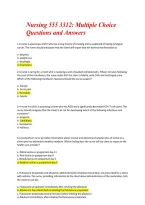 Nursing 555 3312 Multiple Choice Questions and Answers &ndash; Exam Study Guide