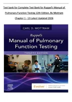 Complete Test Bank for Ruppel&rsquo;s Manual of Pulmonary Function Testing 12th Edition&comma; By Mottram Chapter 1 - 13 Latest Updated 2026