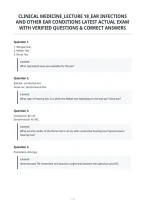 Clinical Medicine&lowbar;Lecture 18&lowbar;Ear Infections&NewLine;And Other Ear Conditions Latest Actual Exam&NewLine;With Verified Questions & Correct Answers&NewLine;