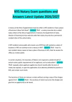 NYS Notary Exam questions and Answers Latest Update 2026&sol;2027