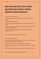 Mha 708 Exam 2026 Latest Update&NewLine;Questions And Correct Verified&NewLine;Answers Already Graded A&plus; 