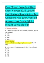 Picat&sol;Asvab Exam Test Bank &NewLine;Exam Newest 2026 Update &NewLine;Fast Reviwed From Actual Test  &NewLine;Questions And 100&percnt; Verified &NewLine;Answers&vert; A&plus; Grade Q&A &vert; &NewLine;Instant Download Pdf 