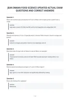 Jean Inman Food Science Updated Actual Exam&NewLine;Questions And Correct Answers&NewLine;