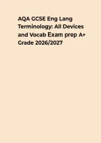 AQA GCSE English Language Terminology &ndash; All Devices&comma; Vocabulary & Revision Guide&NewLine;&NewLine;
