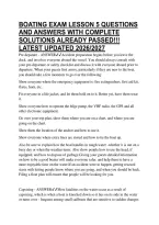 Boating Exam Lesson 5 Questions And Answers With Complete Solutions Already Passed&excl;&excl;&excl; Latest Updated 2026&sol;2027