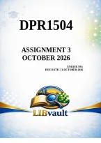 DPR1504 Assignment 3 2026 - Due 21 October 2026