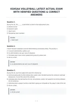 Kshsaa Volleyball Latest Actual Exam&NewLine;With Verified Questions & Correct&NewLine;Answers&NewLine;