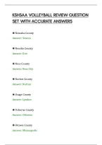 Kshsaa Volleyball Review Question&NewLine;Set With Accurate Answers