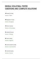 Kshsaa Volleyball Tested&NewLine;Questions And Complete Solutions