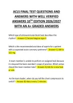 Acls Final Test Questions And &NewLine;Answers 