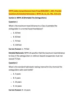 NFPA Codes Comprehensive Exam Prep 2026&sol;2027 &vert; 250&plus; Practice &NewLine;Questions & Detailed Rationales &vert; NFPA 10&comma; 13&comma; 25&comma; 70E&comma; 72 & 101