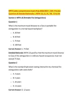 NFPA Codes Comprehensive Exam Prep 2026&sol;2027 &vert; 250&plus; Practice &NewLine;Questions & Detailed Rationales &vert; NFPA 10&comma; 13&comma; 25&comma; 70E&comma; 72 & 101