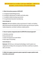NFPA 99 Health Care Facilities Code Exam 2026&sol;2027 &vert; 300 Practice &NewLine;Questions&comma; Correct Answers & Detailed Rationales 