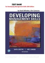 Test Bank for Developing Management Skills 10th Edition by David Whetten&comma; Kim Cameron&comma; Chapter 1-10 &vert; All Chapters