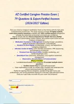 AZ Certified Caregiver Practice Exam &vert; 79 Questions & Expert-Verified Answers &lpar;2026&sol;2027 Edition&rpar;&NewLine;