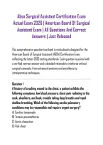 Absa Surgical Assistant Certification Exam Actual Exam 2026 &vert; American Board Of Surgical Assistant Exam &vert; All Questions And Correct Answers &vert; Just Released